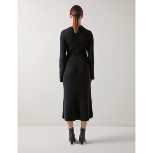 L.K. Bennett Mirren Black Plain Shank Button Jumper Dress